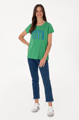 Kad_n A__k Ye_il Bisiklet Yaka Ti__rt Sepette S_rpriz _ndirim - U.s. polo assn фото 4