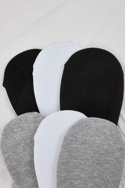 Renkli 6 Cift Kayd?rmaz Topuklu Kaymaz Silikon Topuk Pamuklu Babet Corap TMNAW26CO00001