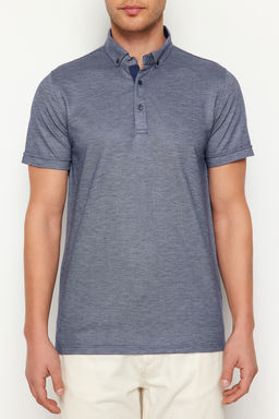 Lacivert Regular/Normal Kesim Polo Yaka T-shirt TMNSS24PO00034 - Trendyolmilla фото 4