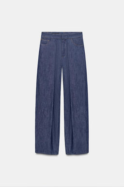 PANTAL?N PLIEGUES CON LINO / ?ndigo - Zara фото 7