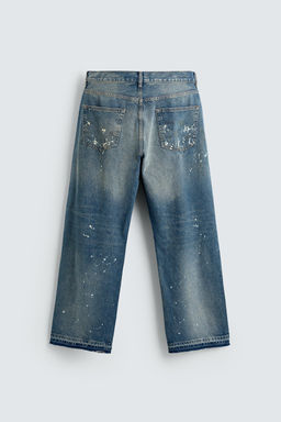 LOOSE FIT SPLATTER JEANS - Zara фото 8