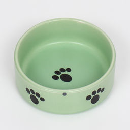 Миска керамическая Лапки 200 мл - 10.510.54 см, мятная - Пижон фото 4