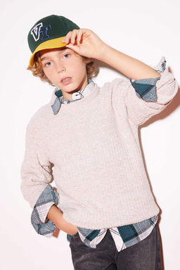 Свитер с круглым вырезом для мальчика