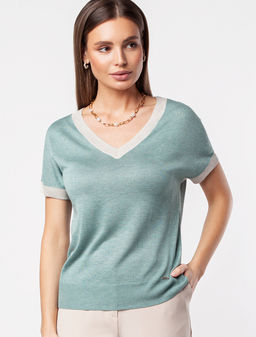 VILATTE / Джемпер тончайшей вязки из мягкой вискозы с эффектом меланж  фото 2