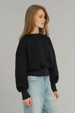 Арт. 15128 Свитшот женский укороченный 42-46 (3 шт) Цвет:черный