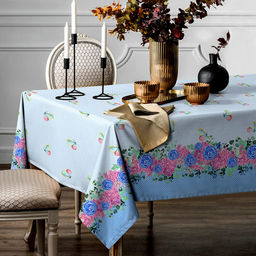 "Левадия" Скатерть 150х145см, длина стола до 110см, на 4 персоны, хлопок "Премиум" 186г/м2, "Домашняя мода" (Россия)