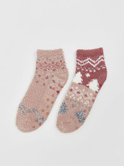 Desenli Kayd?rmaz Taban Kad?n Ev ?orab? 2li