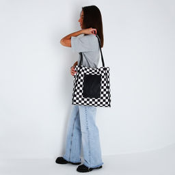 Сумка - шопер с нашивкой NAZAMOK Бело-чёрный, 40387 см  фото 2