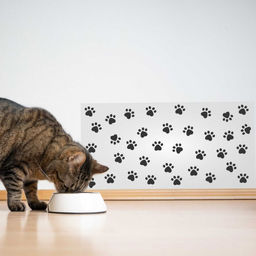 Защитная самоклеящаяся пленка на месте кормления/туалета питомца Лапки черные 50х25 см