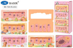 Цена за 2 шт. Закладки самоклеящ. фигурные Basir "Капибара" (MC-7501/N-2353) 5шт.