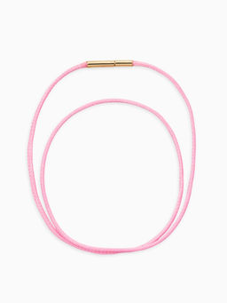 Шнурок вощеный, 40 см, d=2 мм, винтовой замок, нейлон, розовый с золотом