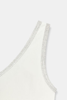 TOP ASIM?TRICO BRILLOS / Blanco - Zara фото 6
