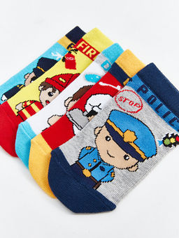 Desenli Erkek ?ocuk Patik ?orap 5li