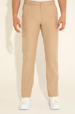 Erkek Regular Fit Kum Kanvas Pantolon