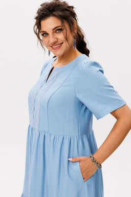 Платье ANELLI 1604 голубое кружево