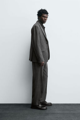 LIMITED EDITION WOOL TEXTURED SUIT TROUSERS - Zara фото 4
