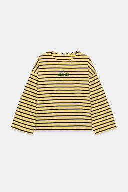 CAMISETA RAYAS TEXTO / Amarillo