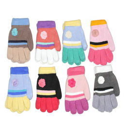 Перчатки детские вязаные роза