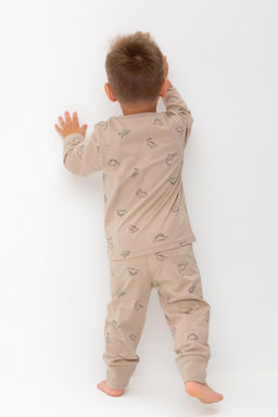 К 1561/тем.бежевый,динозаврики на песке пижама д/дет яс