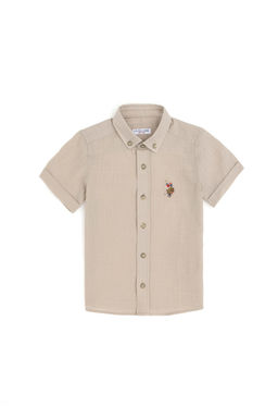 Серая рубашка с коротким рукавом для мальчика Неожиданная скидка в корзине - U.s. polo assn фото 2