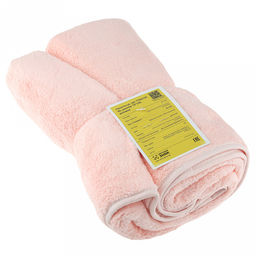 Полотенце из микрофибры "Счастливчик" 70х140см, полиэстер 100%, с вышивкой "Be happy", розовый (Китай)