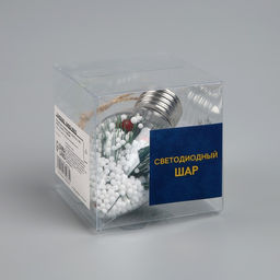 Ёлочный шар Снежная хвоя, 95.5 см, 1 LED, от батареек LR443, свечение тёплое белое - Luazon lighting фото 9