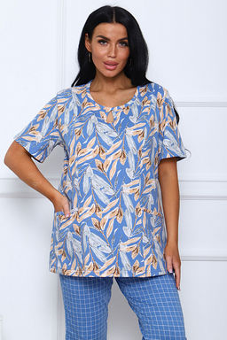 Костюм с бриджами (00990, голубой)