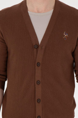 Мужской коричневый базовый трикотажный кардиган Неожиданная скидка в корзине - U.s. polo assn фото 6
