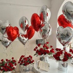 Цена за 5 шт. Воздушный шар фольгированный 18" «Сердце»