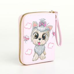 Кошелёк для девочки «Щеночек», на молнии, розовый