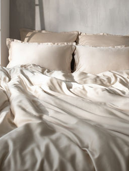 Простыня на резинке 1.5-спальная SL Home Tencel, 140×200+30 см, тенсель, бежевая