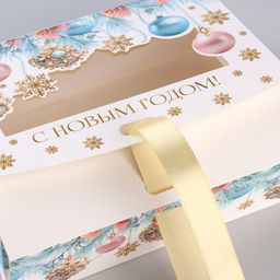 Цена за 2 шт. Коробка новогодняя складная Новогодние шары 16.5 х 12 х 5 см - Дарите счастье фото 3