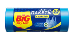BIG CITY пакеты д/мусора 35л*30шт С ручками HD 50*70см синие 8,5мкм