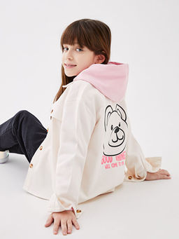 Bask?l? Uzun Kollu K?z ?ocuk G?mlek Ceket ve Anahtarl?k - Waikiki фото 2