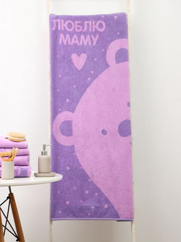 Полотенце махровое Этель. Люблю маму, 70?130 см, 100% хлопок, 420 г/м?