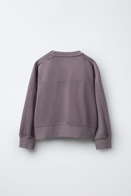 SUDADERA EFECTO LAVADO TEXTO / Ciruela - Zara фото 4