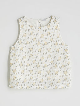 Bisiklet Yaka ?i?ekli K?z ?ocuk Atlet