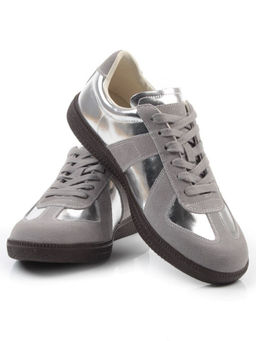 03-2106-2 DK. GREY/SILVER Кеды женские (натуральная кожа) - Фабричный китай фото 13