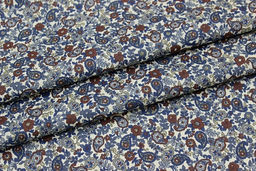 Импорт. хлопок Цветочная капель цв.синий, ш.1.45м, хлопок-100%, 100гр/м.кв - Купава фото 4