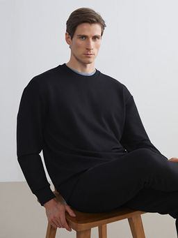 Bisiklet Yaka Erkek Sweatshirt