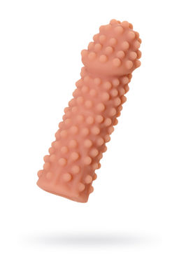 Насадка реалистичная KOKOS EXTREME SLEEVE 10-M с дополнительной стимуляцией, TPE, телесная, 15.8 см