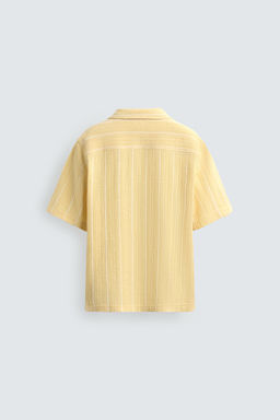 CAMISA REGULAR FIT JACQUARD RAYAS / Amarillo - Zara фото 8