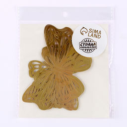 Набор для украшения Бабочки, набор 12 шт, цвет голография золото - Страна карнавалия фото 5