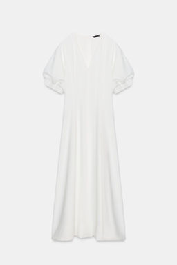 VESTIDO MIDI MANGA ABULLONADA / Blanco roto - Zara фото 6