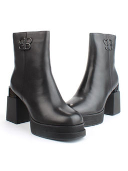 04-M3-H271 BLACK Ботильоны зимние женские (натуральная кожа, натуральный мех)