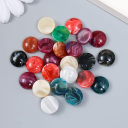 Декор для творчества пластик «Мраморные кружочки», набор 24 шт., 1.2×1.2×0.5 см