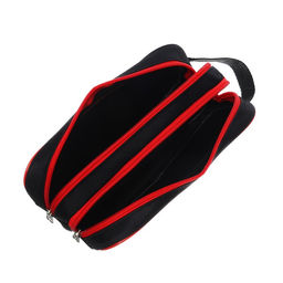 Пенал школьный Calligrata Black «Чёрно-красный», мягкий, 2 отделения, 100×220×70 мм, объёмный, с ручкой