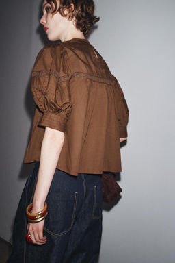 ZW COLLECTION LACE BLOUSE - Zara фото 3