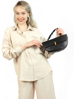 LACCOMA сумка АМ2287-черный натуральная кожа хлопок  фото 2