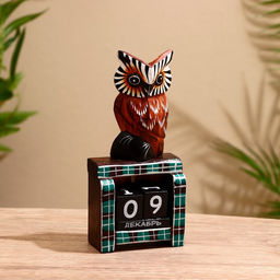 Вечный календарь настольный Сова у камина, 9.5417 см, дерево, МИКС